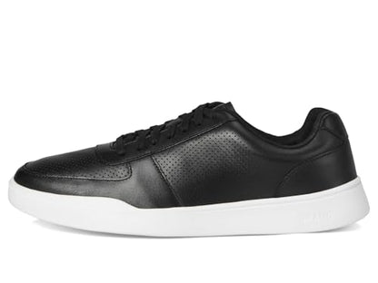 Perforated Leather Sneakers Lace Up Casual Comfort Walking