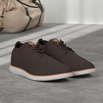 Men’s Breathable Knit Dress Sneakers Lace-Up Casual Shoes