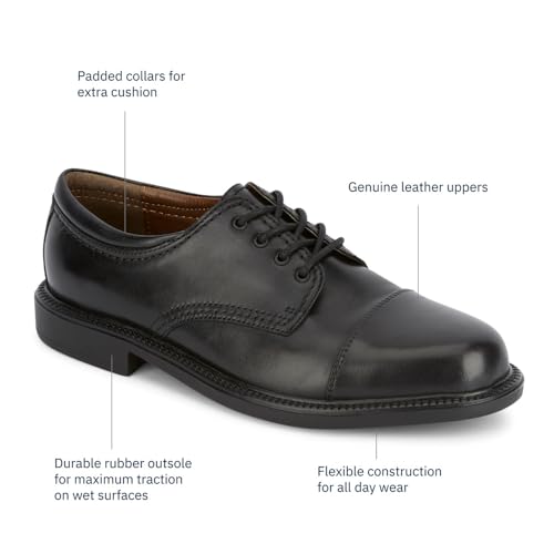 Leather Cap Toe Oxford Dress Shoes Casual Lace Up