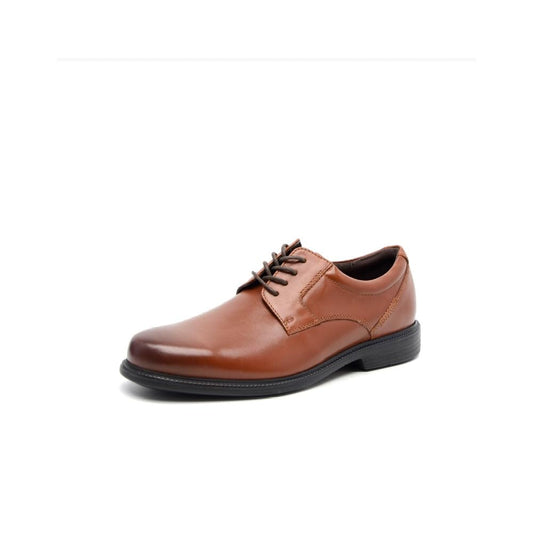 Leather Plain Toe Oxford Dress Shoes Lace Up Comfort