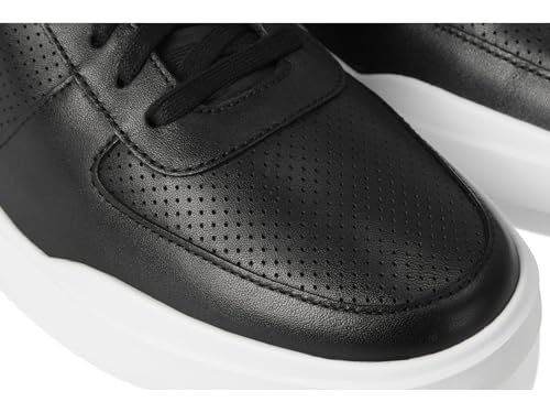 Perforated Leather Sneakers Lace Up Casual Comfort Walking