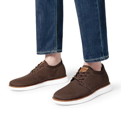 Men’s Breathable Knit Dress Sneakers Lace-Up Casual Shoes