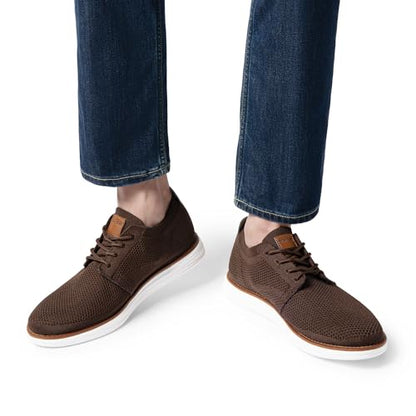 Men’s Breathable Knit Dress Sneakers Lace-Up Casual Shoes