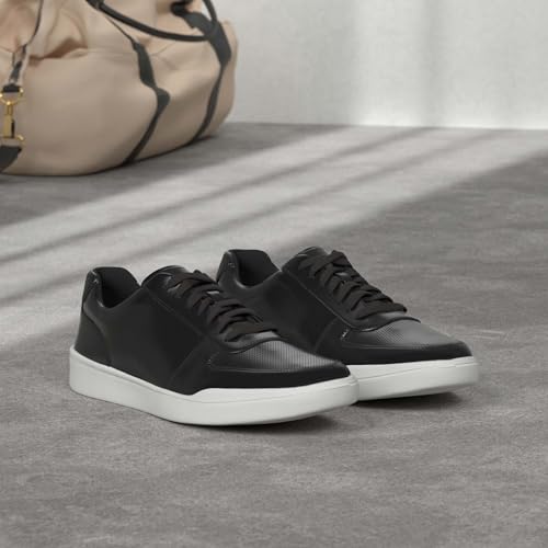 Perforated Leather Sneakers Lace Up Casual Comfort Walking