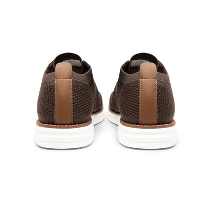 Men’s Breathable Knit Dress Sneakers Lace-Up Casual Shoes