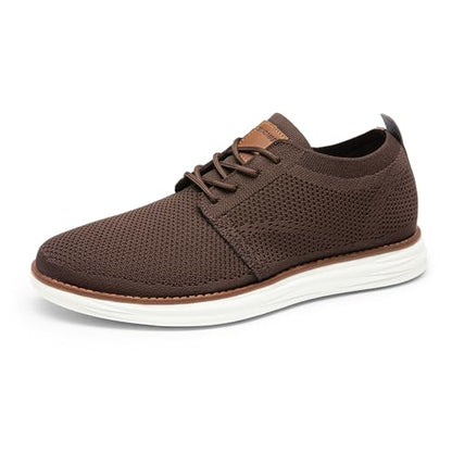 Men’s Breathable Knit Dress Sneakers Lace-Up Casual Shoes
