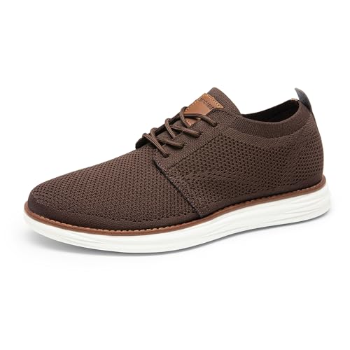 Men’s Breathable Knit Dress Sneakers Lace-Up Casual Shoes