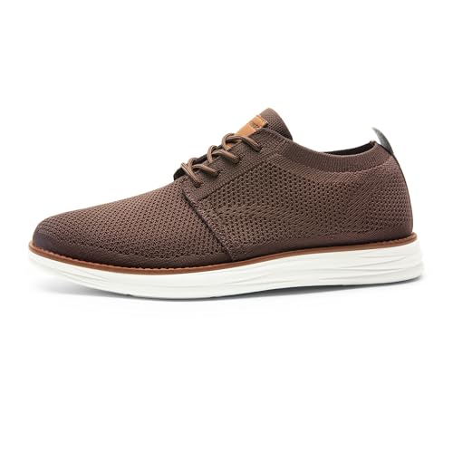 Men’s Breathable Knit Dress Sneakers Lace-Up Casual Shoes