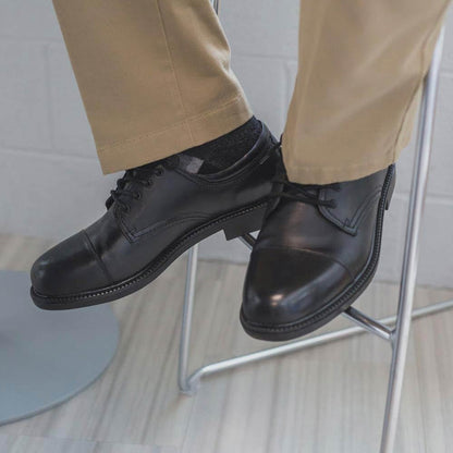 Leather Cap Toe Oxford Dress Shoes Casual Lace Up