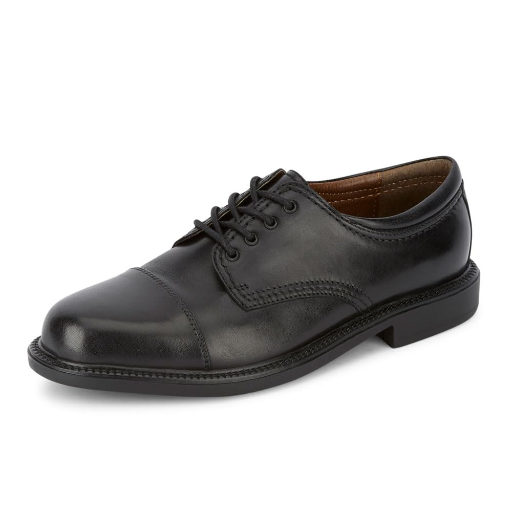 Leather Cap Toe Oxford Dress Shoes Casual Lace Up