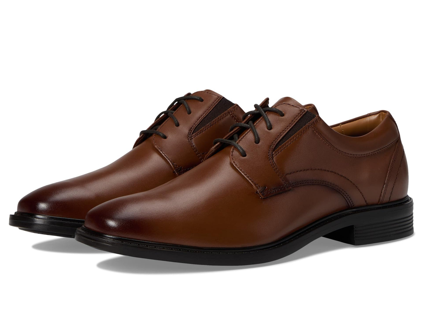 Leather Oxford Derby Shoes Plain Toe Lace Up