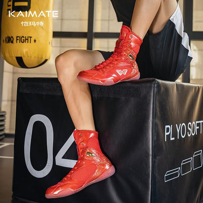 Men’s High-Top Boxing Shoes Lightweight Breathable Training