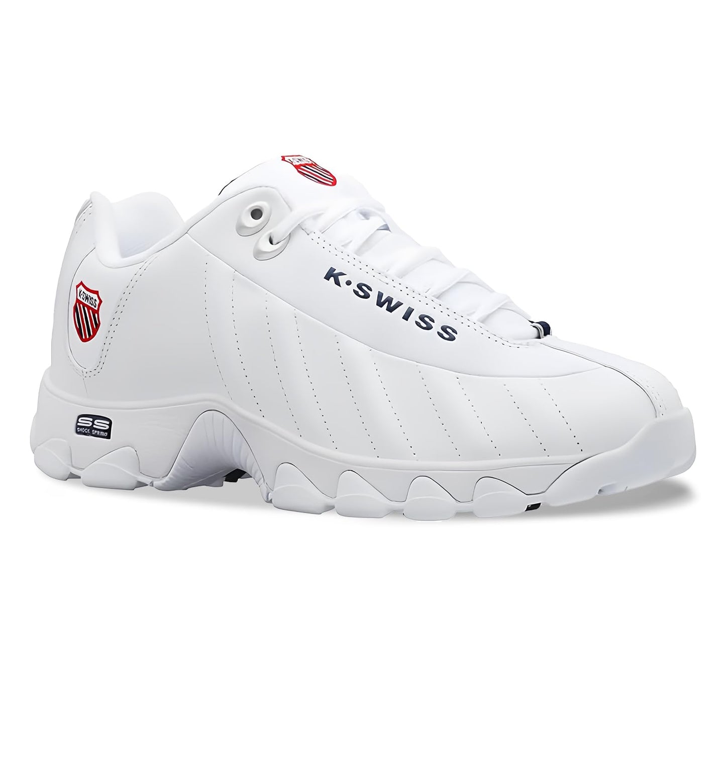 Leather Tennis Sneakers Wide Fit Cushion Walking Shoes