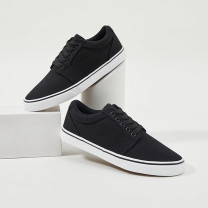 Men’s Low-Top Canvas Sneakers Casual Lace-Up Shoes