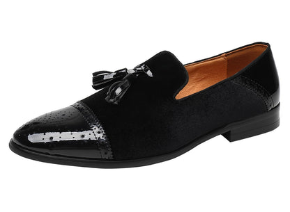 Patent Velvet Penny Loafers Dress Shoes Formal Slip On