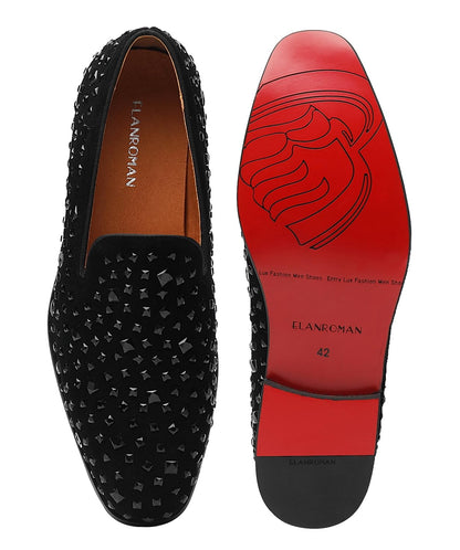 ELANROMAN Men's Loafers Leather Wedding Party Dress Shoes