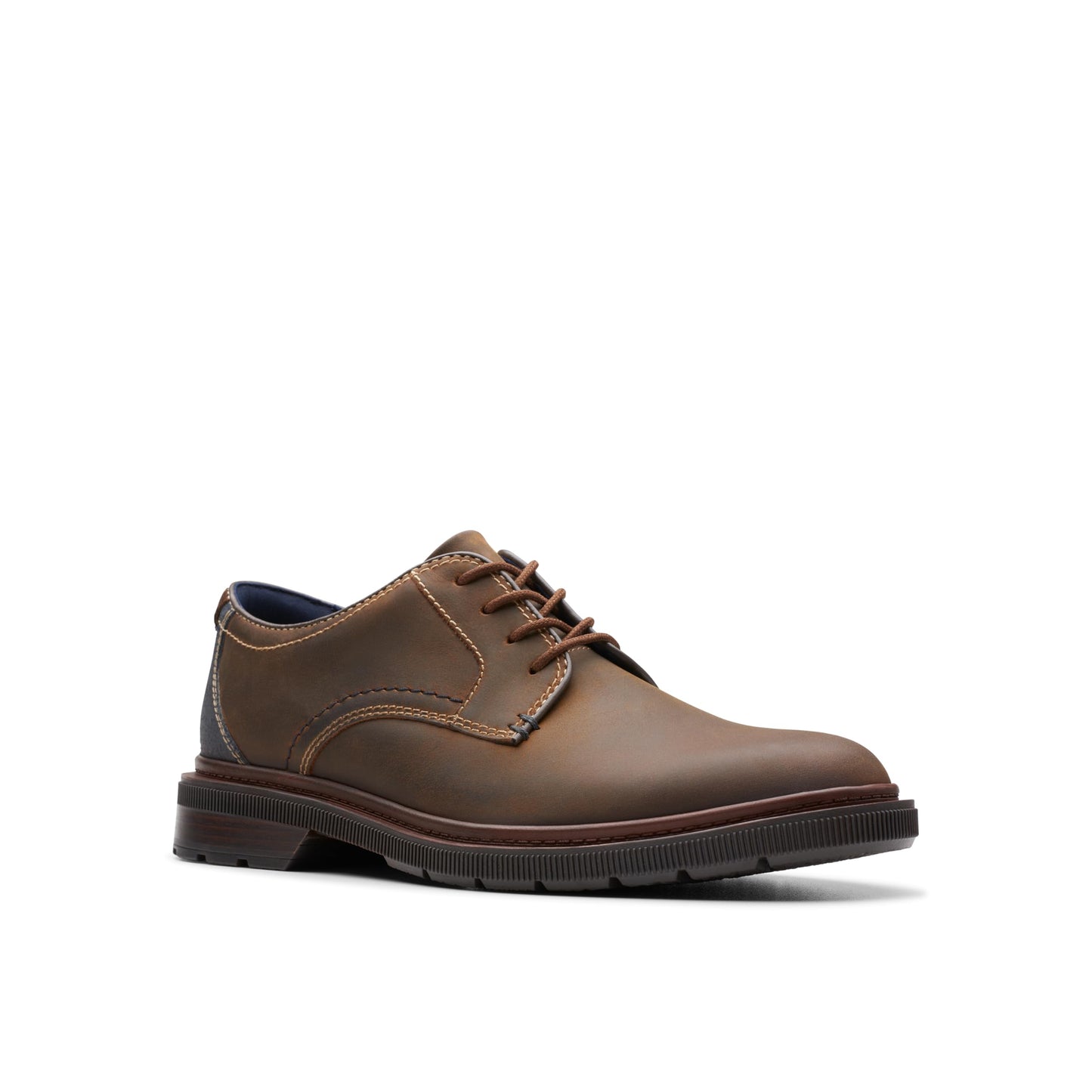 Leather Derby Dress Shoes Classic Lace Up Round Toe