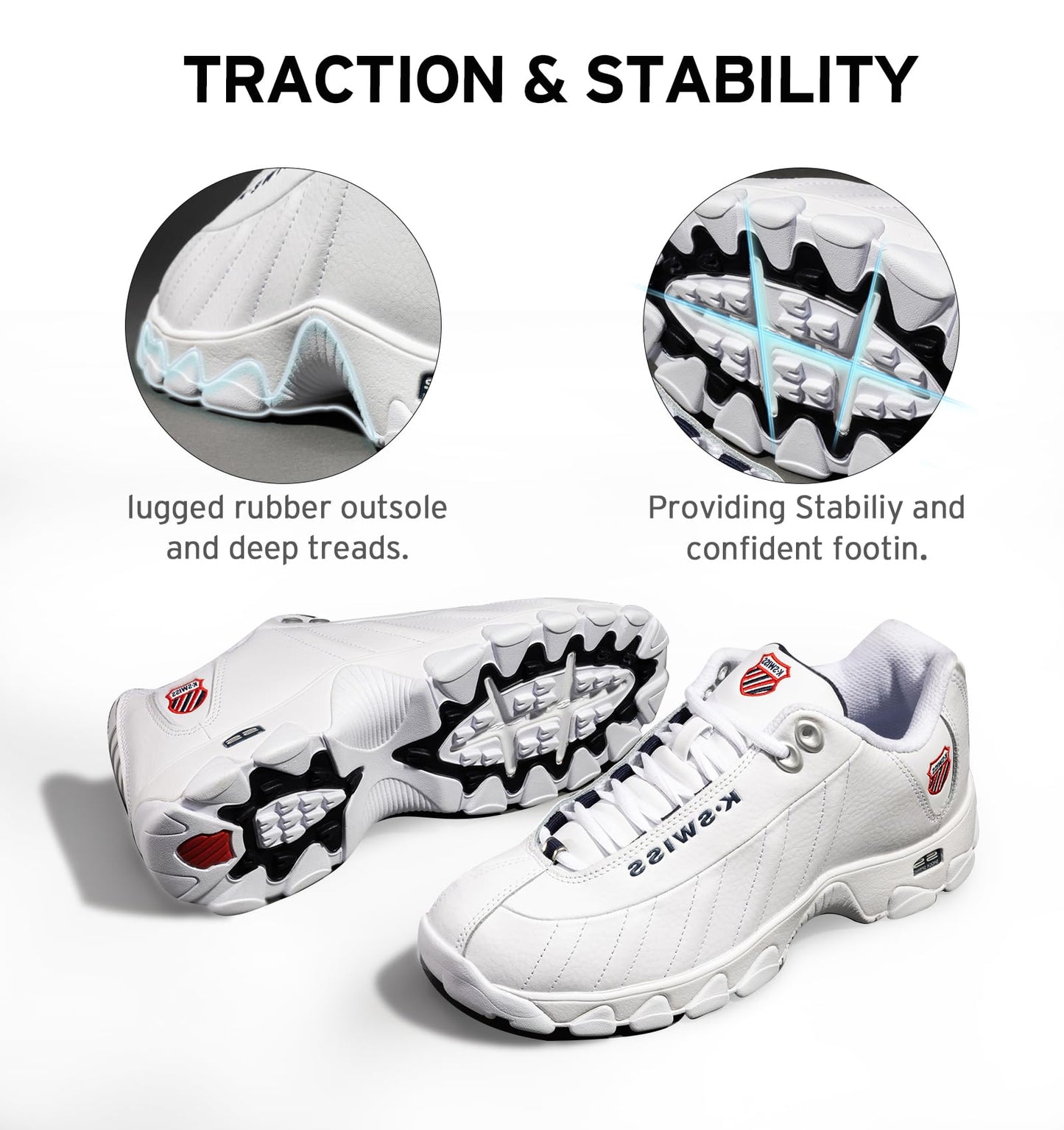 Leather Tennis Sneakers Wide Fit Cushion Walking Shoes
