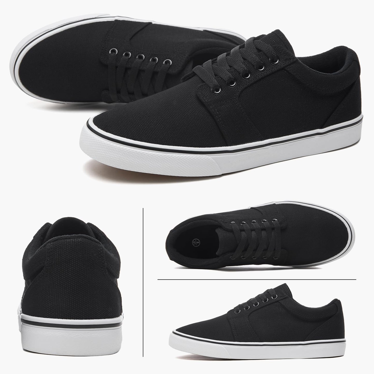Men’s Low-Top Canvas Sneakers Casual Lace-Up Shoes