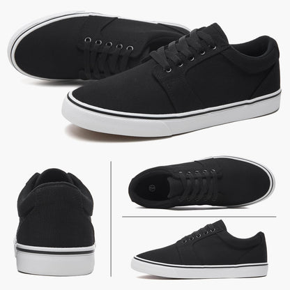 Men’s Low-Top Canvas Sneakers Casual Lace-Up Shoes