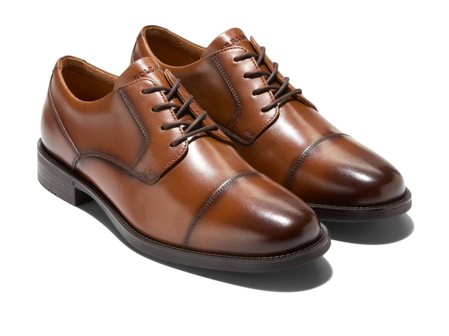Leather Cap Toe Oxford Dress Shoes Lace Up Formal