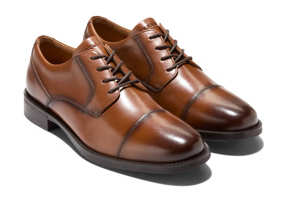 Leather Cap Toe Oxford Dress Shoes Lace Up Formal