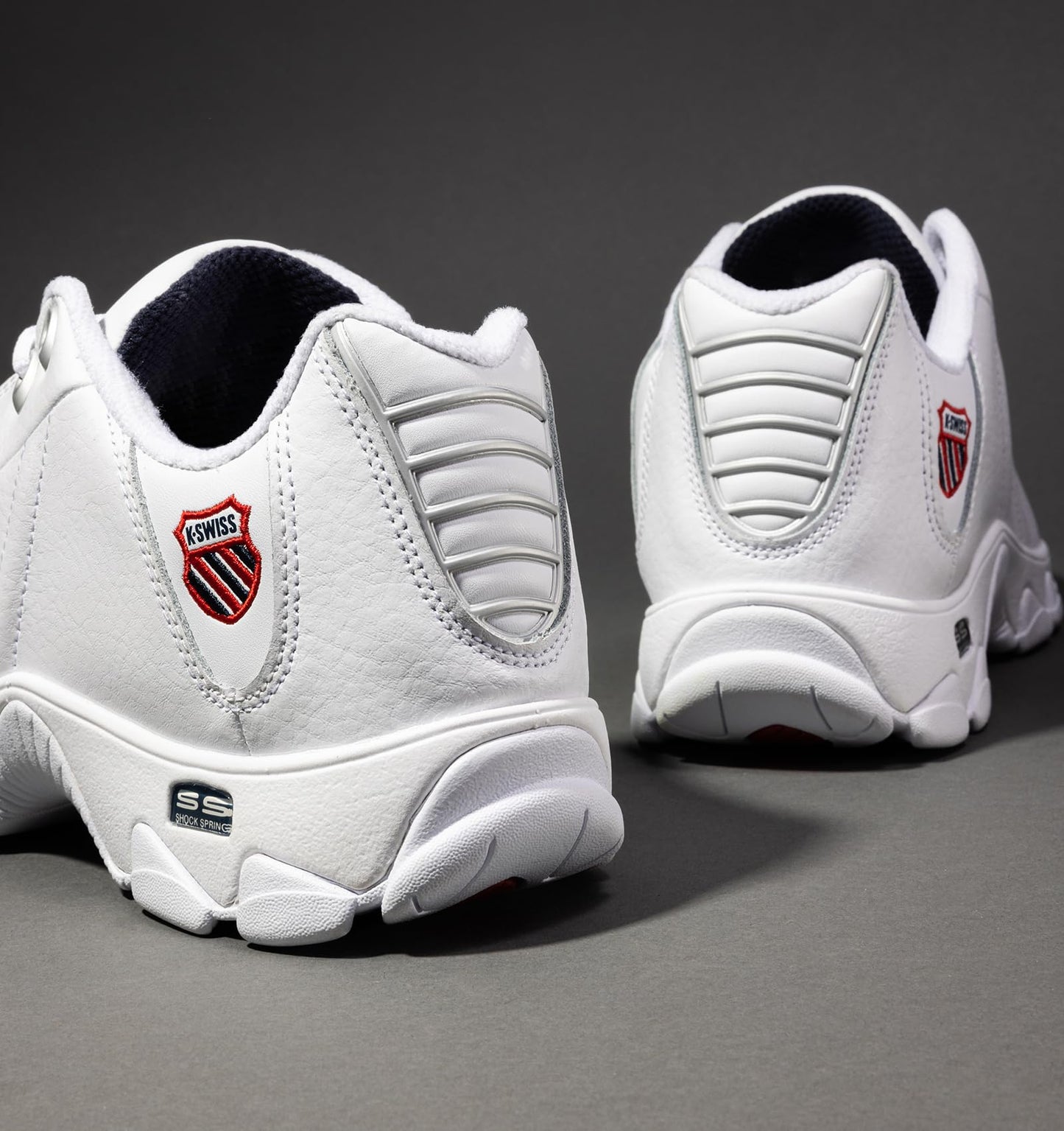 Leather Tennis Sneakers Wide Fit Cushion Walking Shoes