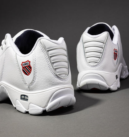 Leather Tennis Sneakers Wide Fit Cushion Walking Shoes