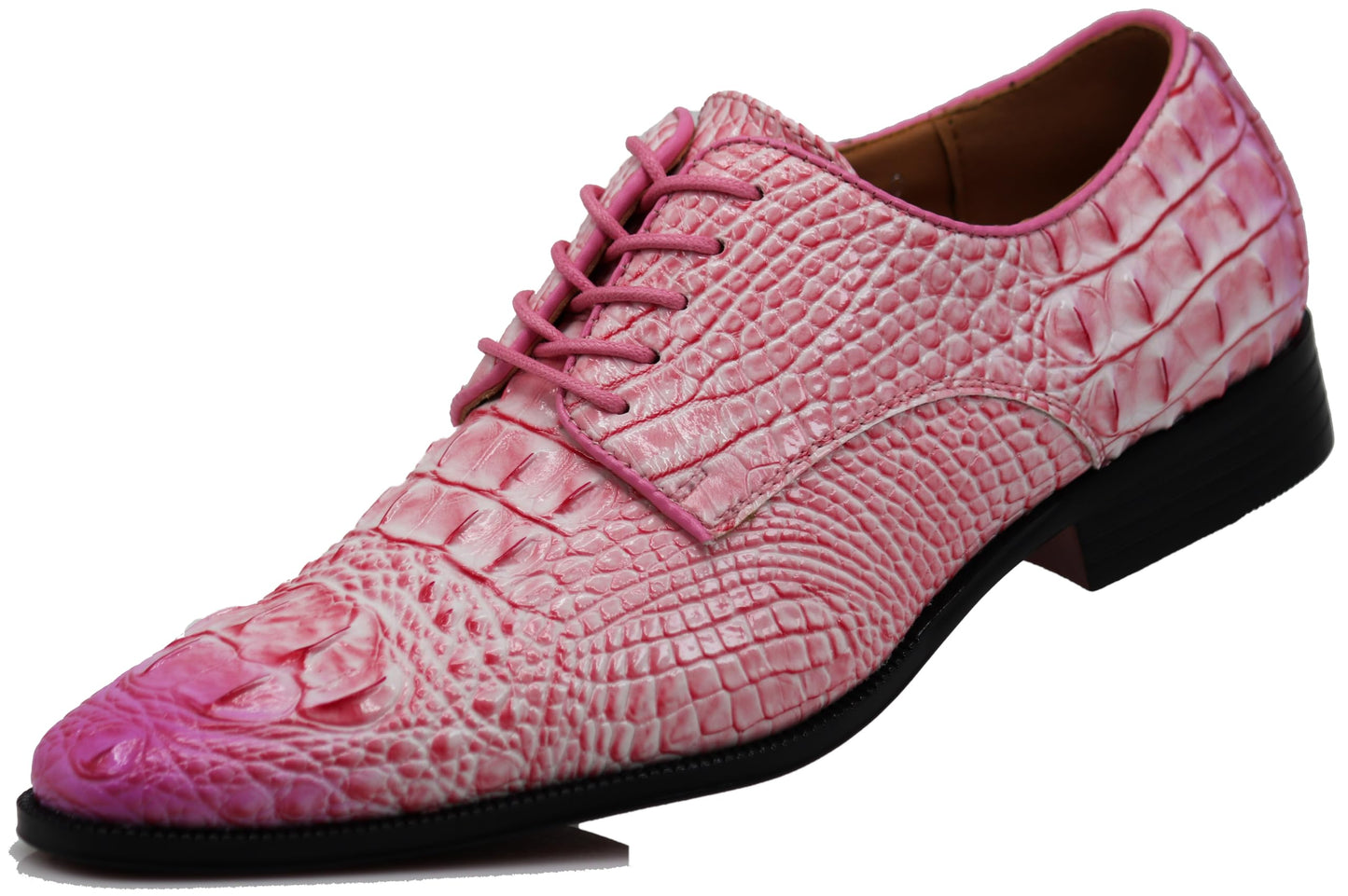 Orion Men's Crocodile Print Oxfords Lace Up Derby Dress Shoes