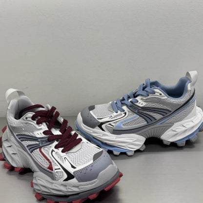 Chunky Platform Sneakers Colorblock Lace Up Casual Walking