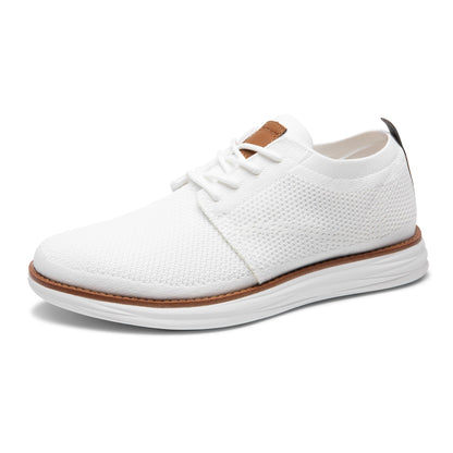 Men’s Breathable Knit Dress Sneakers Lace-Up Casual Shoes