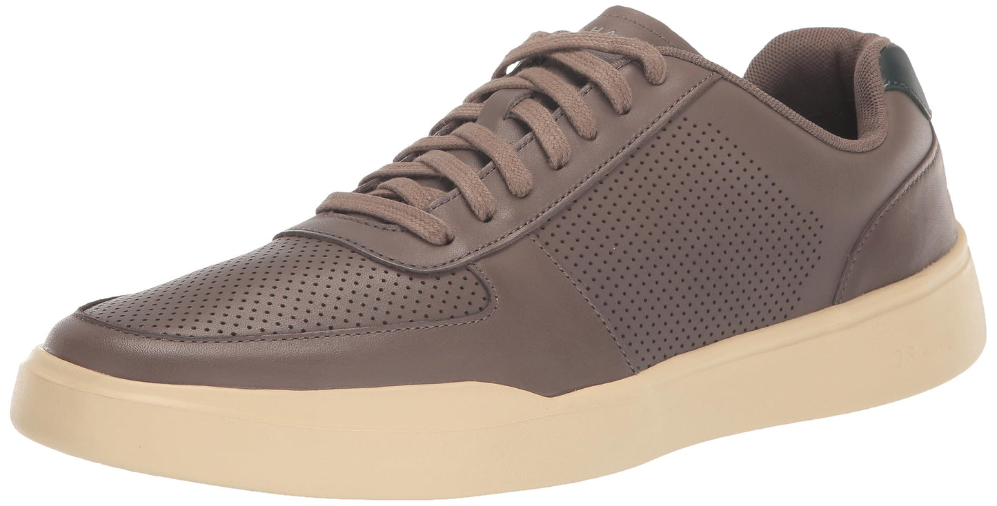 Perforated Leather Sneakers Lace Up Casual Comfort Walking