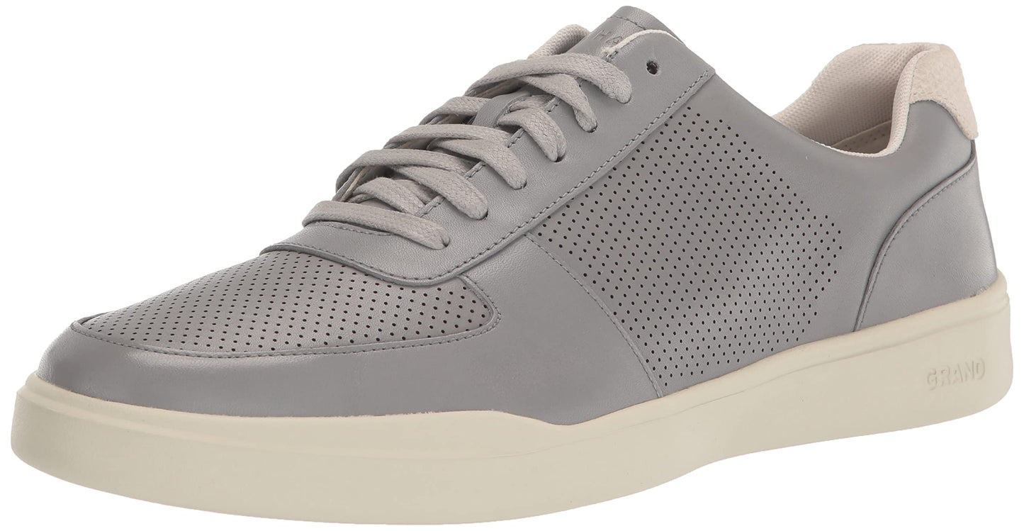 Perforated Leather Sneakers Lace Up Casual Comfort Walking