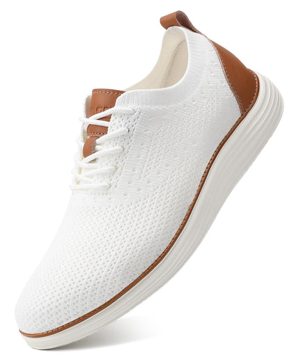 VILOCY Men's Casual Dress Sneakers Lace-Up Oxfords Business Mesh Breathable Walking Shoes Tennis Comfortable