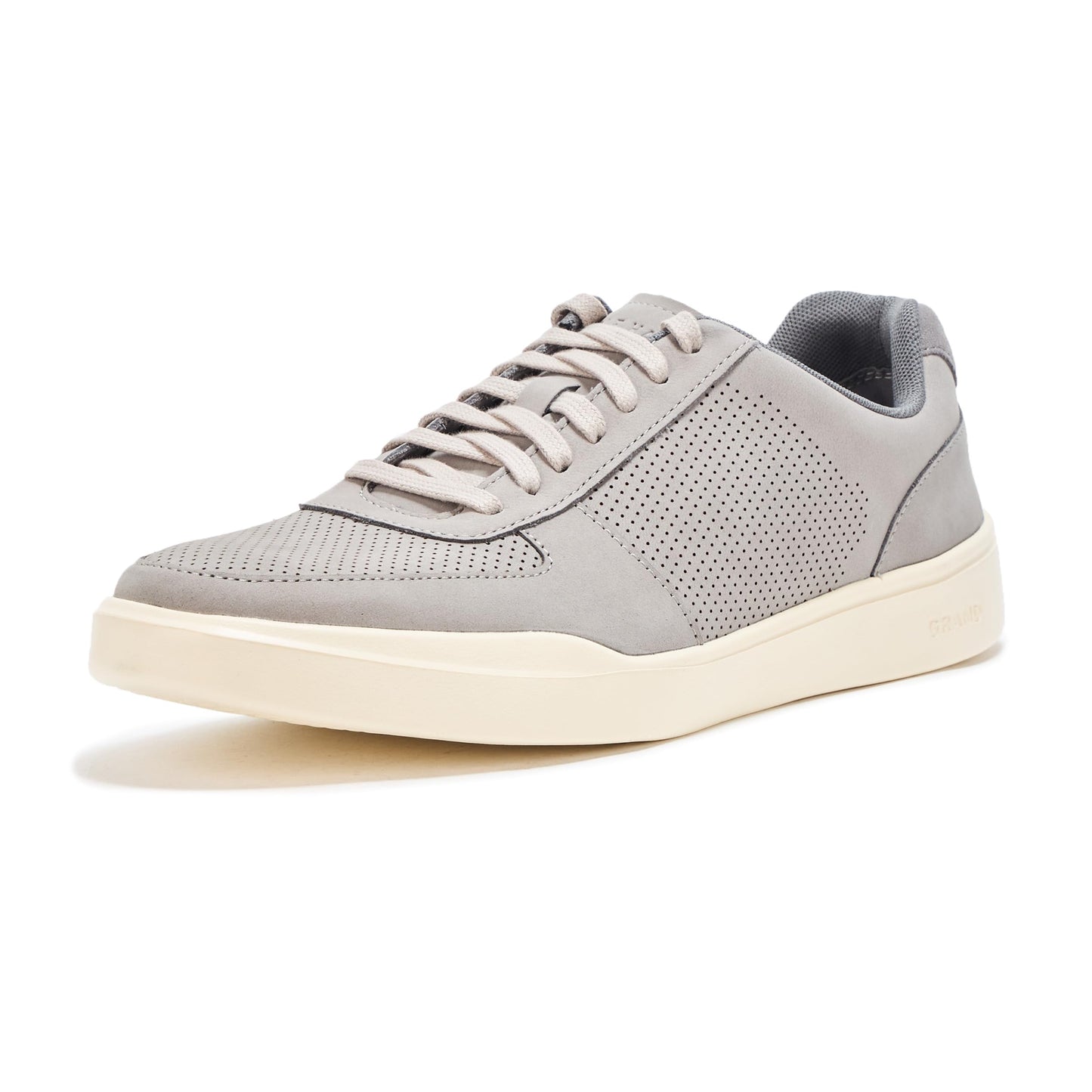 Perforated Leather Sneakers Lace Up Casual Comfort Walking