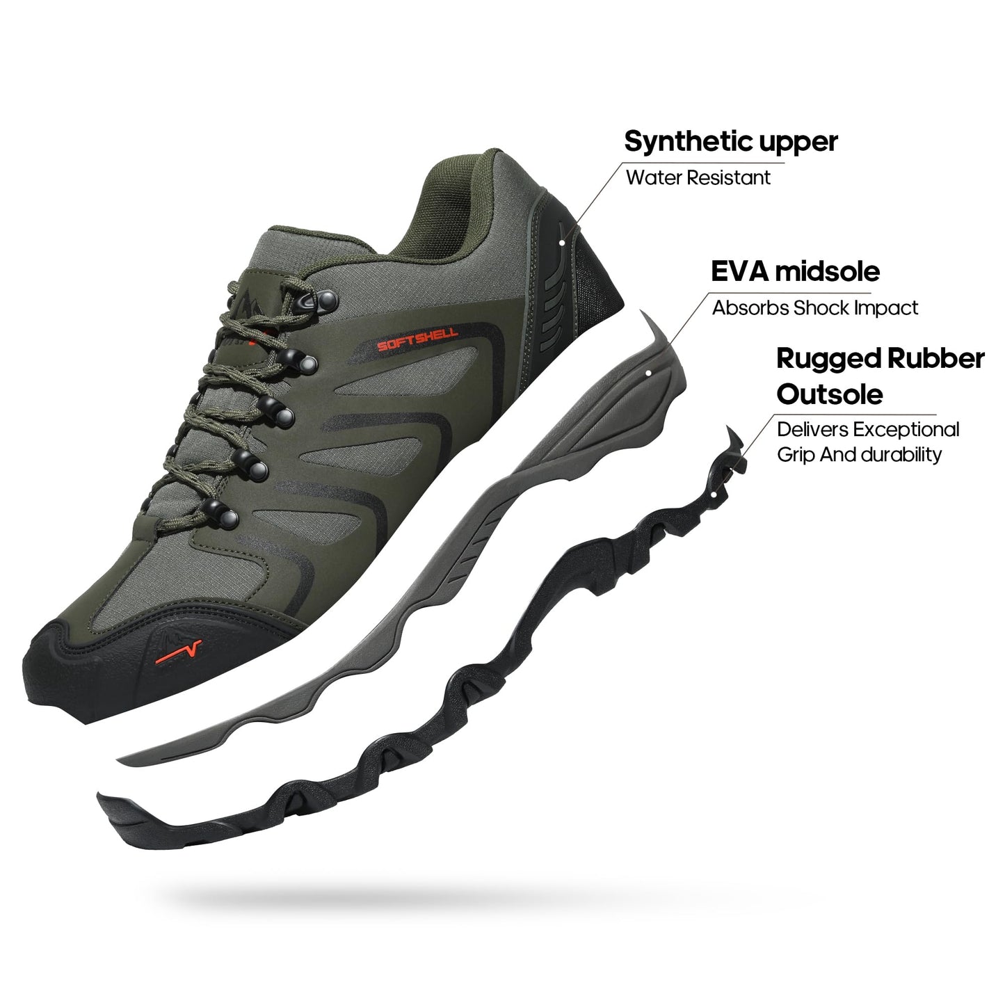 Men’s Waterproof Low-Top Hiking Shoes Outdoor Trail