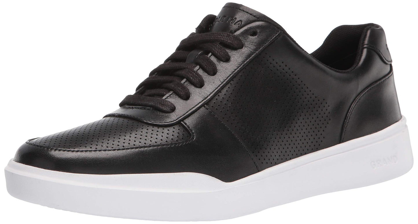 Perforated Leather Sneakers Lace Up Casual Comfort Walking