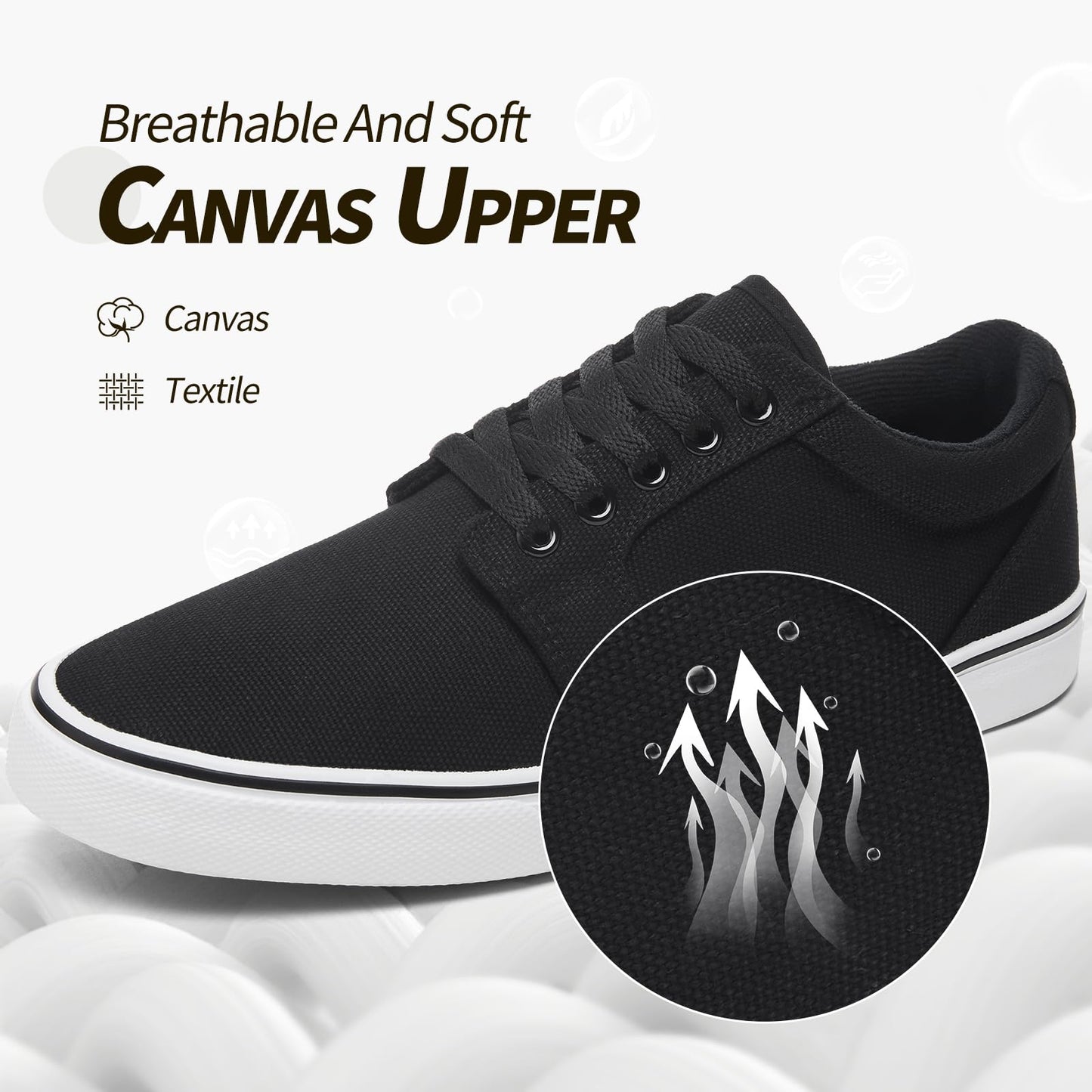 Men’s Low-Top Canvas Sneakers Casual Lace-Up Shoes