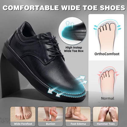 Orthopedic Leather Oxford Dress Shoes Arch Support Comfort
