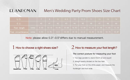 ELANROMAN Men's Loafers Leather Wedding Party Dress Shoes