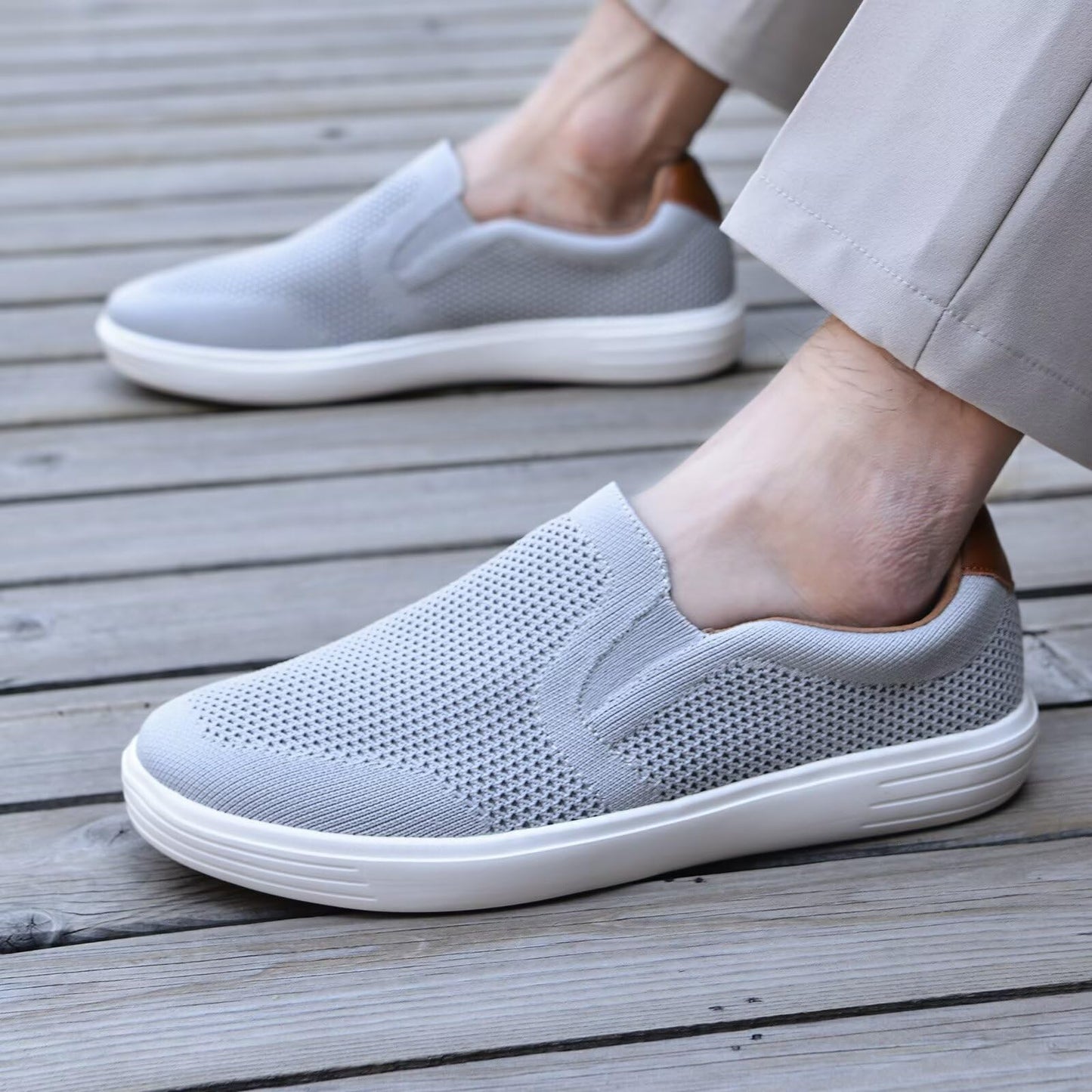 Men’s Breathable Mesh Slip-On Loafers Casual Shoes