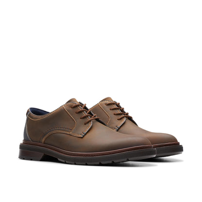 Leather Derby Dress Shoes Classic Lace Up Round Toe