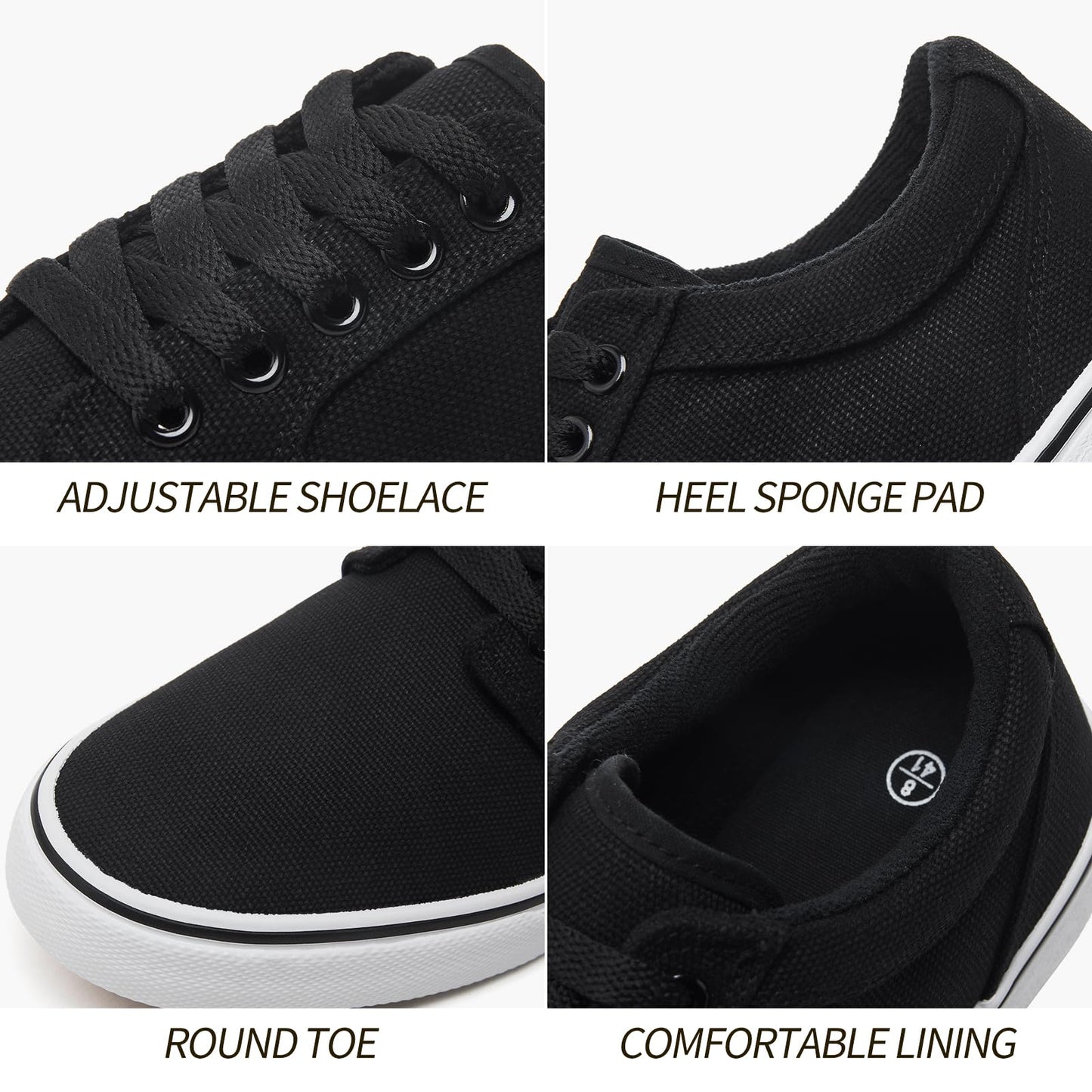 Men’s Low-Top Canvas Sneakers Casual Lace-Up Shoes