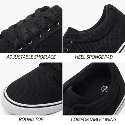 Men’s Low-Top Canvas Sneakers Casual Lace-Up Shoes
