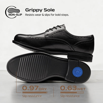 Leather Wingtip Brogue Oxford Dress Shoes Lace Up Classic