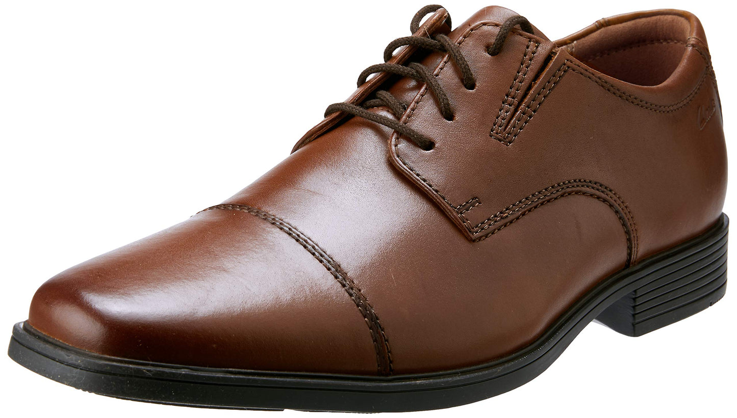 Classic Leather Cap Toe Oxford Dress Shoes Lace Up