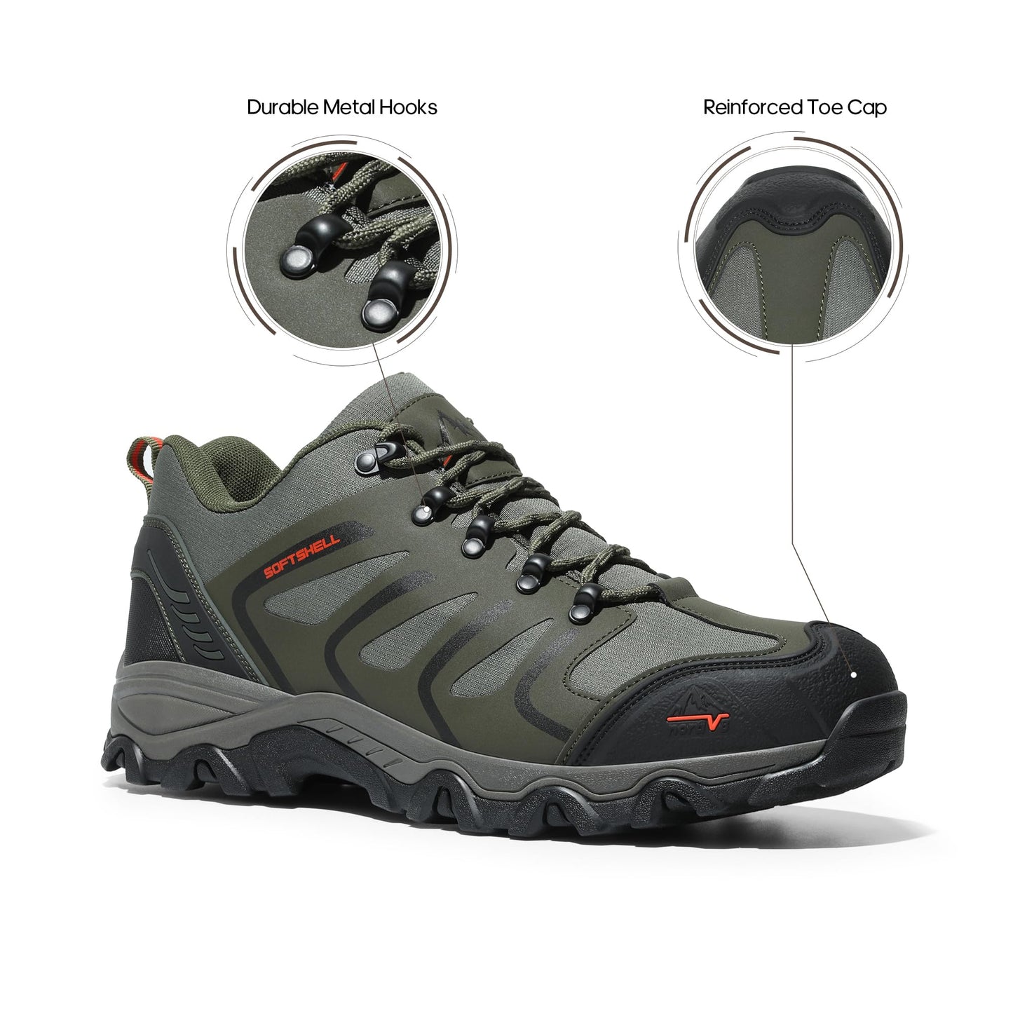 Men’s Waterproof Low-Top Hiking Shoes Outdoor Trail