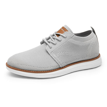 Men’s Breathable Knit Dress Sneakers Lace-Up Casual Shoes
