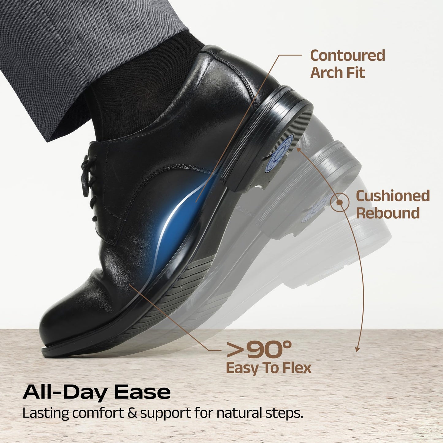 Classic Leather Oxford Dress Shoes Lace Up Business Formal