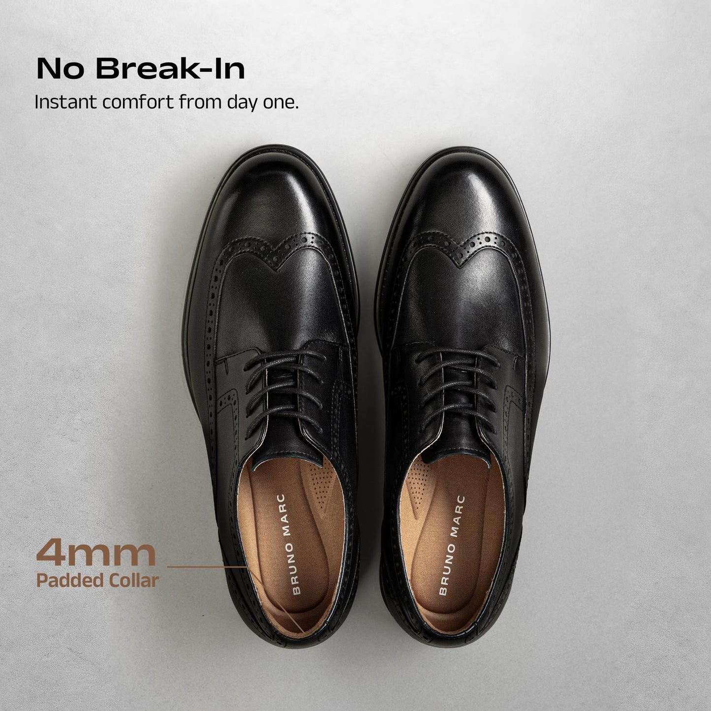 Leather Wingtip Brogue Oxford Dress Shoes Lace Up Classic